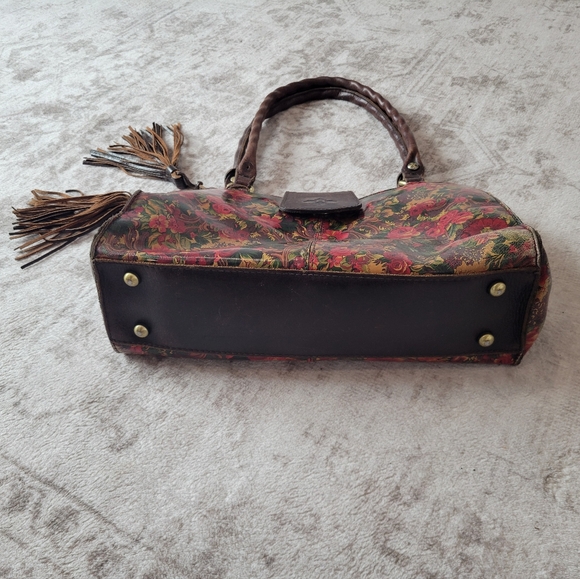 Patricia Nash Rienzo Floral Italian Leather Purse Red Boho Vintage Style - Picture 3 of 9